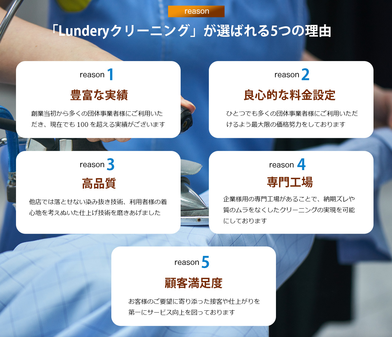 「Lunderyクリーニング」 が選ばれる5つの理由